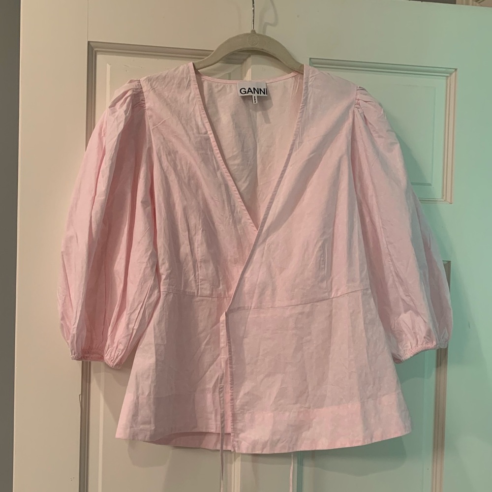 GANNI never worn pink blouse